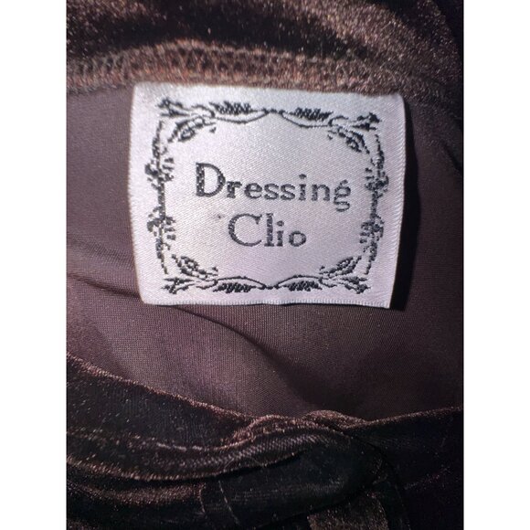 Brown Velvet Long Sleeve Cardigan Jacket Large Classic Goth Luxe Y2K Minimalist - Picture 5 of 7